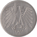 5 Mark 1977 Bildseite Deutschland BRD 