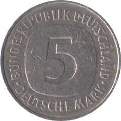 5 Mark 1977 Wertseite Deutschland BRD 
