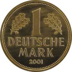 1 Mark 2001 Value side Germany memorial coins