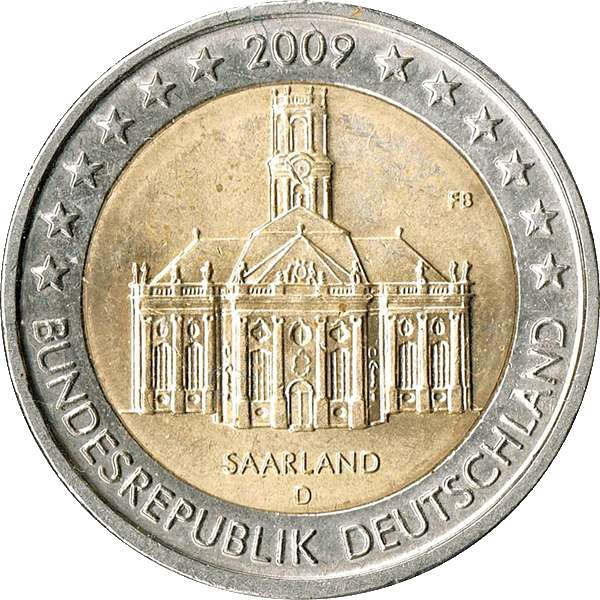 Picture side: 2 Euro memorial coin 2009 Germany 