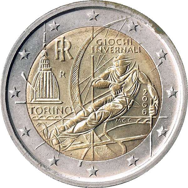 Picture side: 2 Euro memorial coin 2006 Italy 