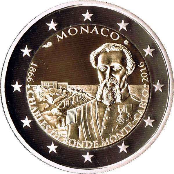 Picture side: 2 Euro memorial coin 2016 Monaco 