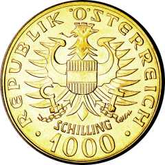 1000 Schilling Münze Österreich Gold