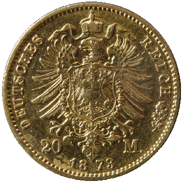 Kaiserreich Münze 20 Mark 1878 Gold