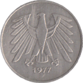 5 Mark 1977 Picture side Deutschland BRD 