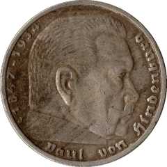 5 Reichsmark 1935 Bildseite Deutschland 3. Reich