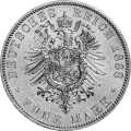 Deutschland Kaiserreich Preußen 5 Mark 1888 Wertseite Münze anzeigen 5 Mark 1888 Wertseite Deutschland Kaiserreich