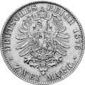 Deutschland Kaiserreich Sachsen 2 Mark 1876 Wertseite Münze anzeigen 2 Mark 1876 Wertseite Deutschland Kaiserreich