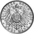Deutschland Kaiserreich Sachsen-Meiningen 2 Mark 1902 Wertseite Münze anzeigen 2 Mark 1902 Wertseite Deutschland Kaiserreich