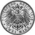 Deutschland Kaiserreich Sachsen-Meiningen 2 Mark 1913 Wertseite Münze anzeigen 2 Mark 1913 Wertseite Deutschland Kaiserreich