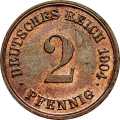 German Empire Central 2 Pfennig 1904 Value side show coin 2 Pfennig 1904 Value side German Empire