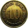 German Empire Central 10 Pfennig 1898 Value side show coin 10 Pfennig 1898 Value side German Empire