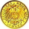 Deutschland Kaiserreich Bayern 10 Mark 1905 Wertseite Münze anzeigen 10 Mark 1905 Wertseite Deutschland Kaiserreich