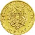 Deutschland Kaiserreich Hamburg 10 Mark 1874 Wertseite Münze anzeigen 10 Mark 1874 Wertseite Deutschland Kaiserreich