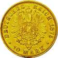 Deutschland Kaiserreich Hamburg 10 Mark 1875 Wertseite Münze anzeigen 10 Mark 1875 Wertseite Deutschland Kaiserreich