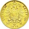 Deutschland Kaiserreich Preußen 20 Mark 1873 Wertseite Münze anzeigen 20 Mark 1873 Wertseite Deutschland Kaiserreich