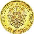 Deutschland Kaiserreich Preußen 10 Mark 1888 Wertseite Münze anzeigen 10 Mark 1888 Wertseite Deutschland Kaiserreich
