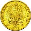 Deutschland Kaiserreich Sachsen 20 Mark 1873 Wertseite Münze anzeigen 20 Mark 1873 Wertseite Deutschland Kaiserreich