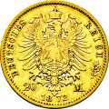 Deutschland Kaiserreich Sachsen-Coburg-Gotha 20 Mark 1872 Wertseite Münze anzeigen 20 Mark 1872 Wertseite Deutschland Kaiserreich