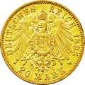 Deutschland Kaiserreich Sachsen-Coburg-Gotha 20 Mark 1895 Wertseite Münze anzeigen 20 Mark 1895 Wertseite Deutschland Kaiserreich