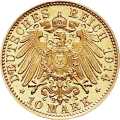 Deutschland Kaiserreich Sachsen-Meiningen 10 Mark 1902 Wertseite Münze anzeigen 10 Mark 1902 Wertseite Deutschland Kaiserreich