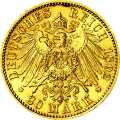 Deutschland Kaiserreich Sachsen-Weimar-Eisenach 20 Mark 1892 Wertseite Münze anzeigen 20 Mark 1892 Wertseite Deutschland Kaiserreich