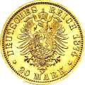 Deutschland Kaiserreich Schaumburg-Lippe 20 Mark 1874 Wertseite Münze anzeigen 20 Mark 1874 Wertseite Deutschland Kaiserreich
