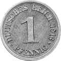 German Empire Central 1 Pfennig 1916 Value side show coin 1 Pfennig 1916 Value side German Empire