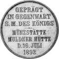 Deutschland KRGM Sachsen 2 Mark 1892 Wertseite Münze anzeigen 2 Mark 1892 Wertseite Deutschland KRGM