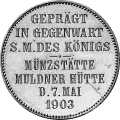Deutschland KRGM Sachsen 2 Mark 1903 Wertseite Münze anzeigen 2 Mark 1903 Wertseite Deutschland KRGM