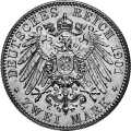 Deutschland KRGM Mecklenburg-Schwerin 2 Mark 1901 Wertseite Münze anzeigen 2 Mark 1901 Wertseite Deutschland KRGM