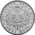 Deutschland KRGM Sachsen-Meiningen 2 Mark 1901 Wertseite Münze anzeigen 2 Mark 1901 Wertseite Deutschland KRGM