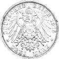 Deutschland KRGM Sachsen-Meiningen 3 Mark 1915 Wertseite Münze anzeigen 3 Mark 1915 Wertseite Deutschland KRGM