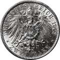 Deutschland KRGM Sachsen-Weimar-Eisenach 2 Mark 1903 Wertseite Münze anzeigen 2 Mark 1903 Wertseite Deutschland KRGM
