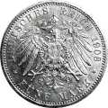 Deutschland KRGM Sachsen-Weimar-Eisenach 5 Mark 1908 Wertseite Münze anzeigen 5 Mark 1908 Wertseite Deutschland KRGM