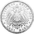 Deutschland KRGM Schwarzburg-Sondershausen 3 Mark 1909 Wertseite Münze anzeigen 3 Mark 1909 Wertseite Deutschland KRGM