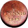 1 Pfennig 1839 Value side Germany German States