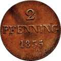 2 Pfennig 1835 Value side Germany German States