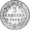 3 Kreuzer 1839 Value side Germany German States
