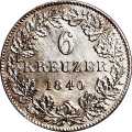 6 Kreuzer 1840 Value side Germany German States