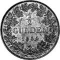0.5 Gulden 1854 Value side Germany German States