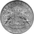 2 Gulden 1845 Value side Germany German States