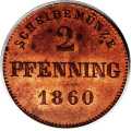 2 Pfennig 1858 Value side Germany German States