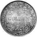 0.5 Gulden 1869 Value side Germany German States