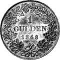 1 Gulden 1868 Wertseite Deutschland Altdeutschland