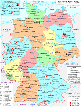 Karte Bundesrepublick Deutschland seit 1945