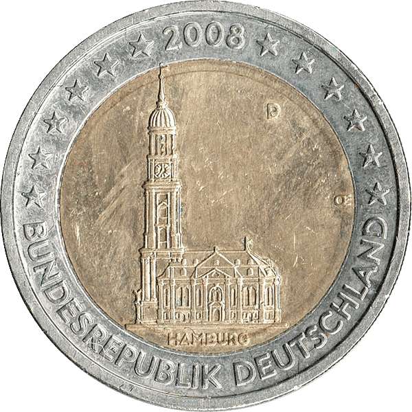 Picture side: 2 Euro memorial coin 2008 Germany 
