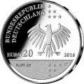 20 Euro 2016 Deutschland Wertseite Münze anzeigen Wertseite: 20 Euro 2016 Deutschland