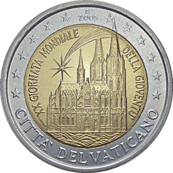 Picture side: 2 Euro memorial coin 2005 City of Vatican 