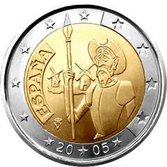 2 Euro Sondermünze 2005 Spanien Bildseite Bildseite: 2 Euro Sondermünze 2005 Spanien